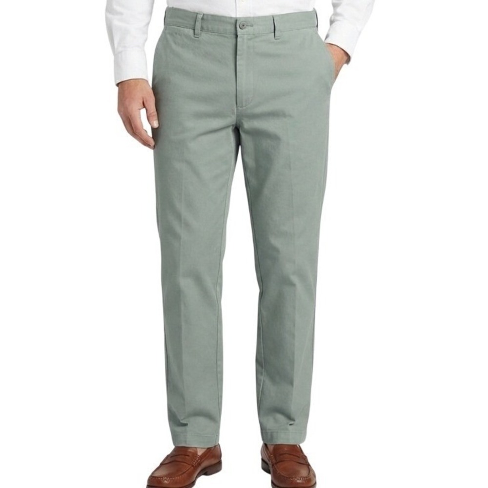 Lands' End Pants Mens 34x30 Gray Chino Cotton Straight Leg Business Casual Style